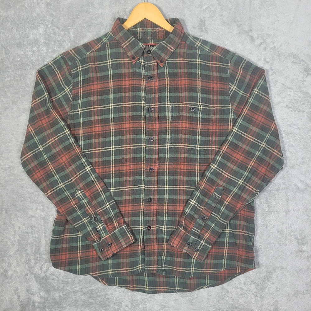 Woolly Dry Goods Shirt Mens XL Plaid Flannel Button Down Long Sleeve Modern Fit